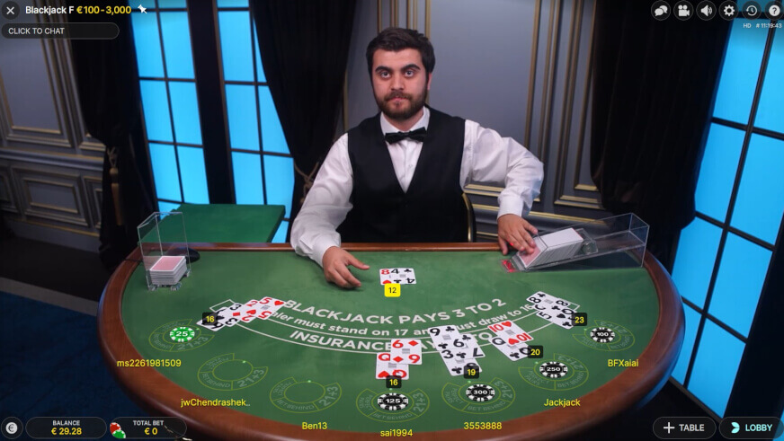 Live blackjack
