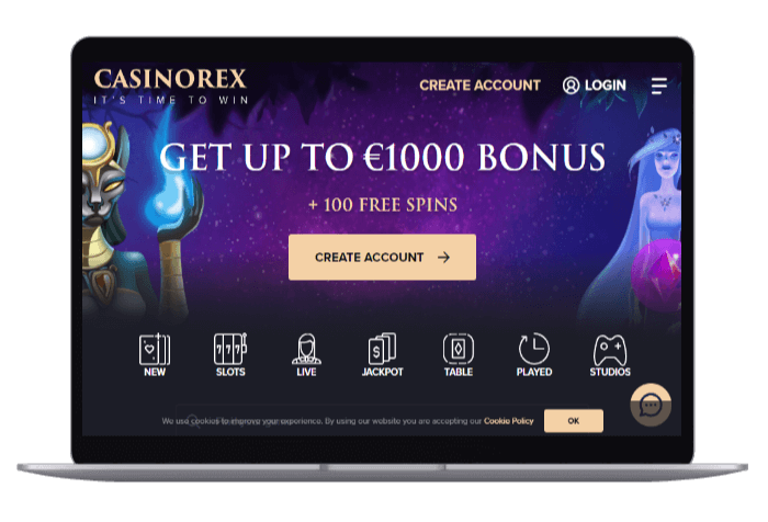 Casinorex home mockup