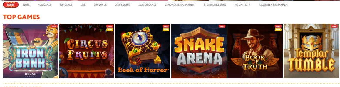 Games Offered By Slotwolf Casino