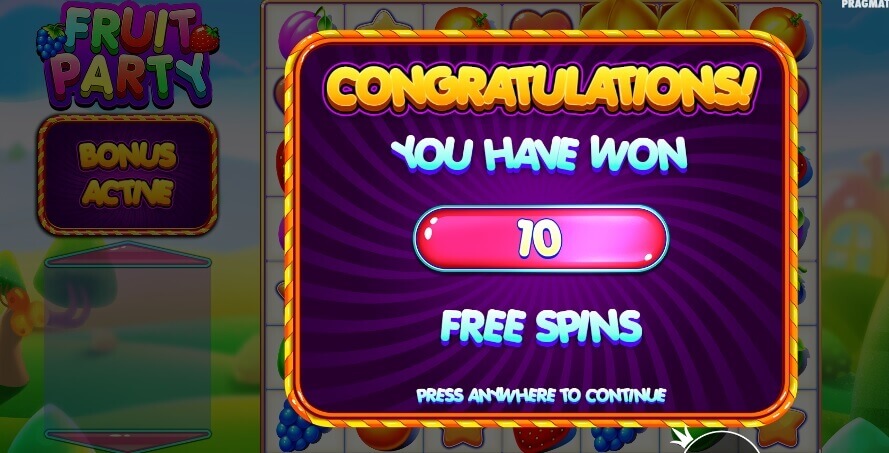 fruit party Free Spins